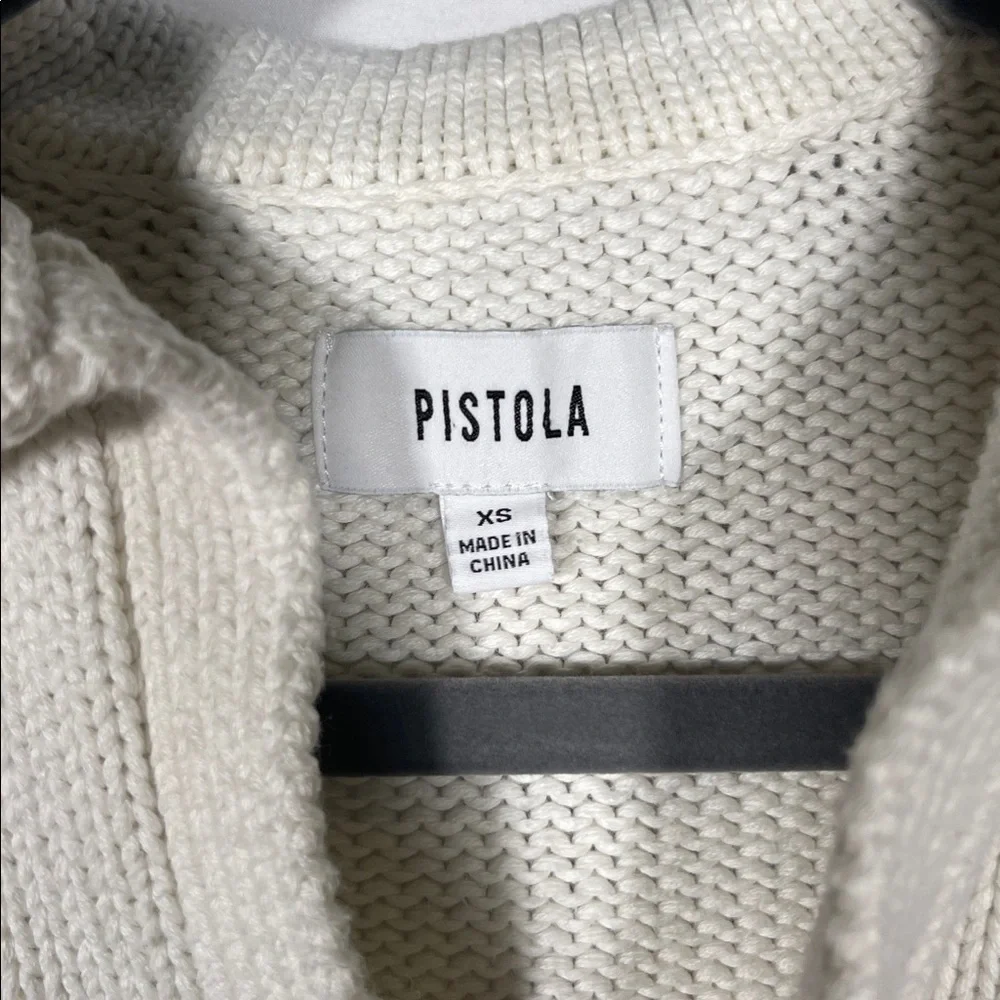 PISTOLA ARLO WOMENS STRIPED POLO SWEATER BLACK WHITE XS